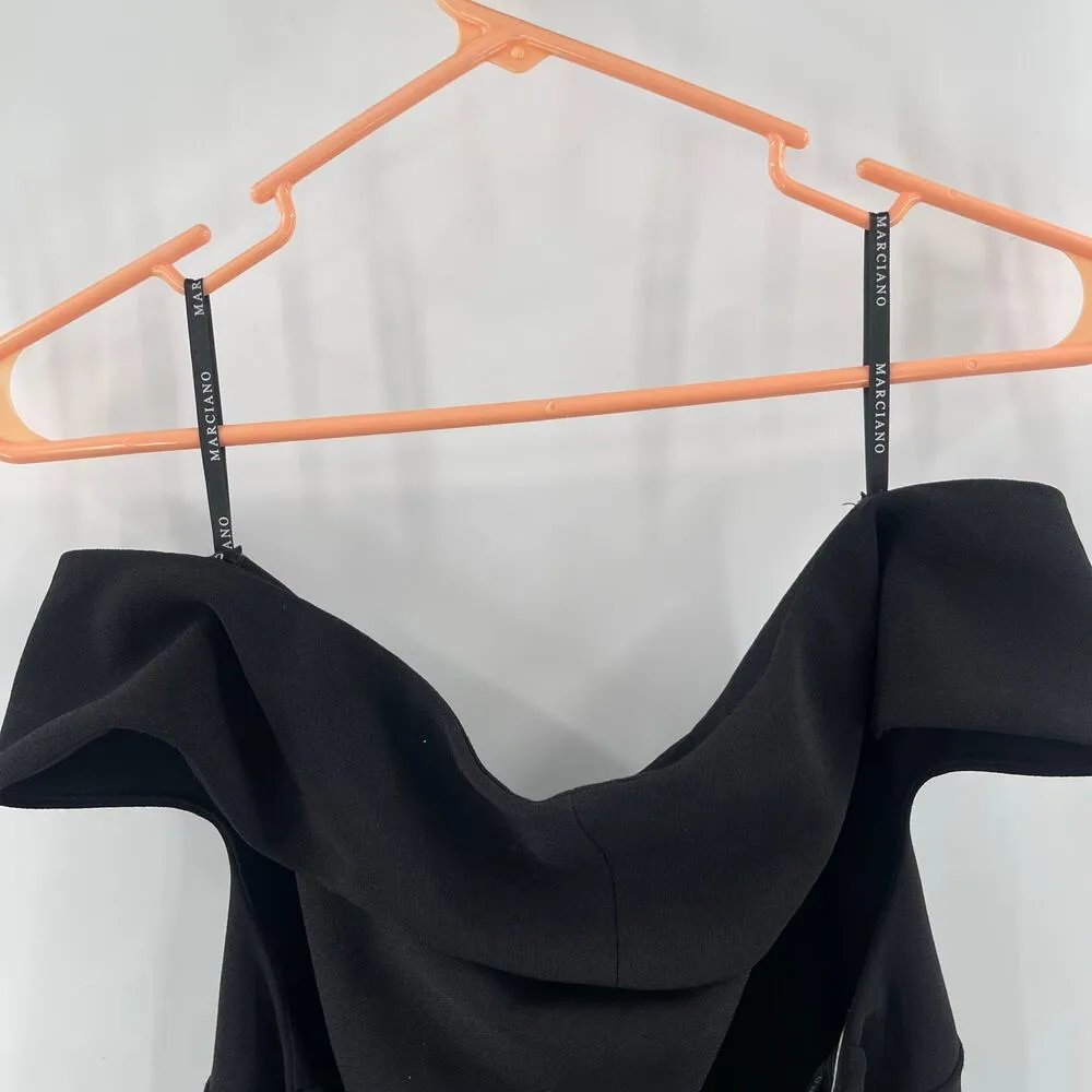 MARCIANO BY GUESS Dress Size 8 NEW Evening Cocktail Off Shoulder Cutout Blk NWOT - Image 9