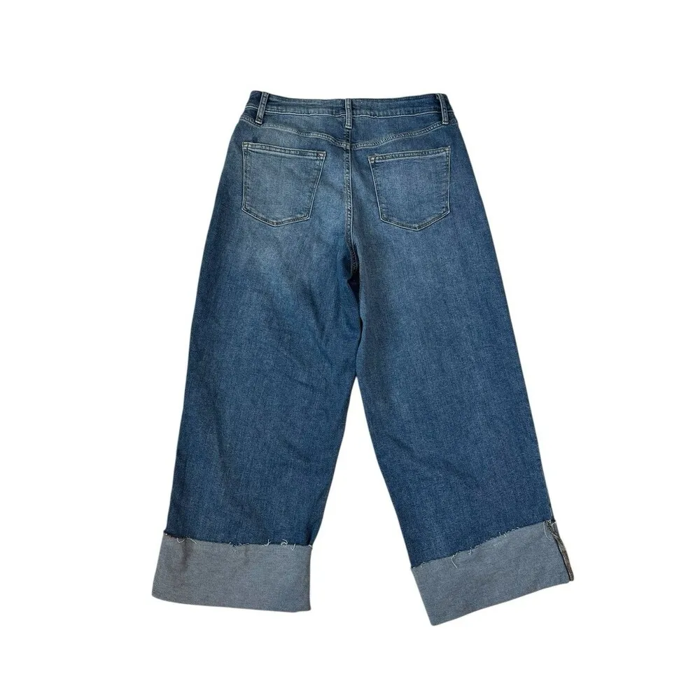 Sonoma  Jeans, Women's Size 12, Denim, High Rise Baggy Wide Leg, rolled hem, NWT - Image 2