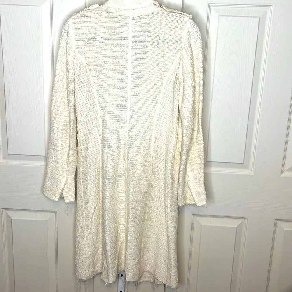 Zara Cream Tweed Long Cardigan small - Image 5