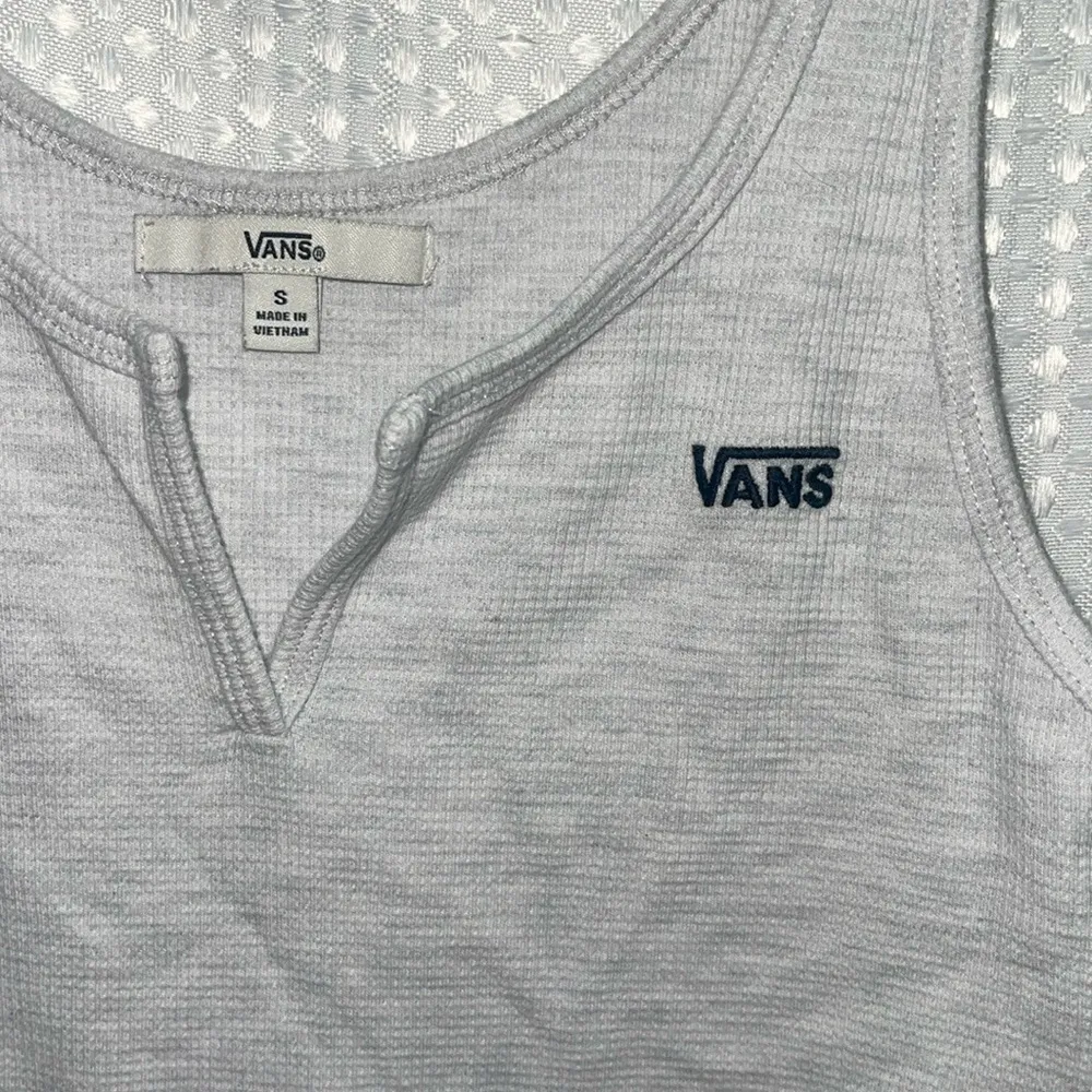 Vans Womens Tank-Top Small S Gray Graphic Logo WaffleCamisa - Image 3