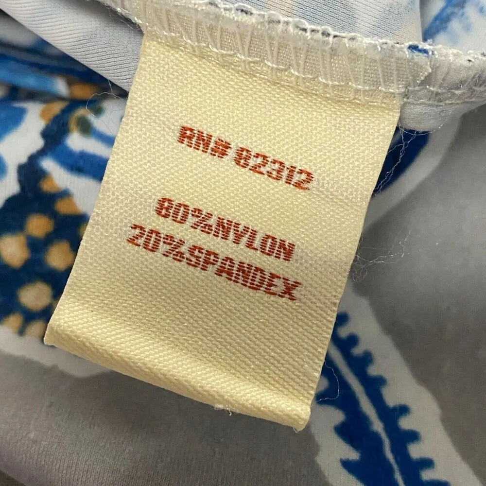 ARYEH Gray and Blue Paisley Sleeveless Short Shift Dress Size Small Artsy Modern - Image 11