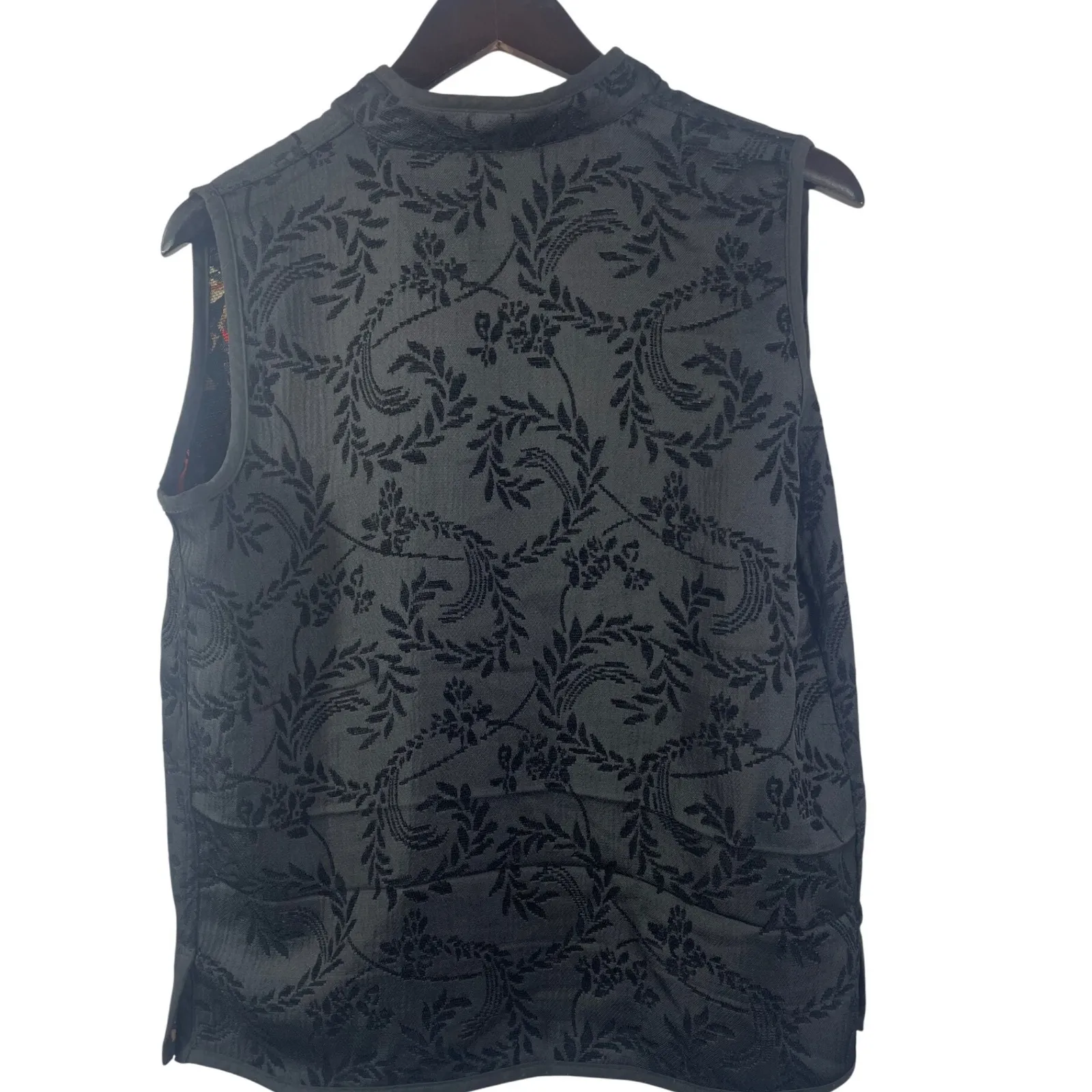 Vtg Reversible Vest Multicolor Button Front Tapestry Style Casual Outerwear Fall Size L - Image 8