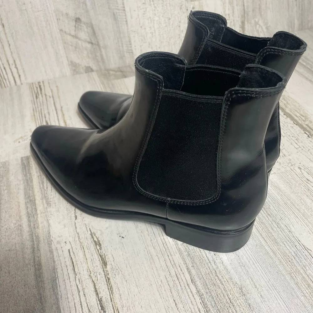 Jeffrey Campbell Marloe Chelsea Boots Glossy Faux‎ Leather Black size 5 - Image 3