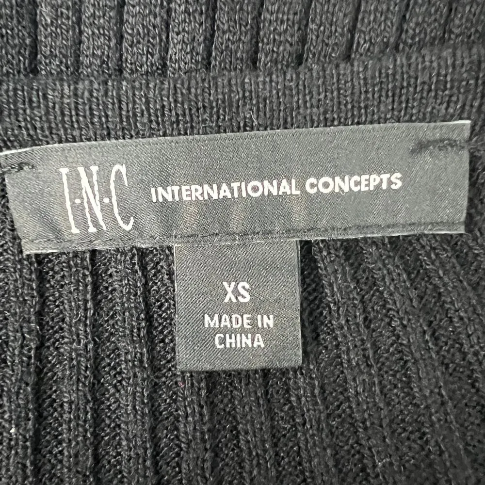 INC Ribbed Rhinestones Sweater Womens XS Stretch Long Length Party Evening Date - Image 2