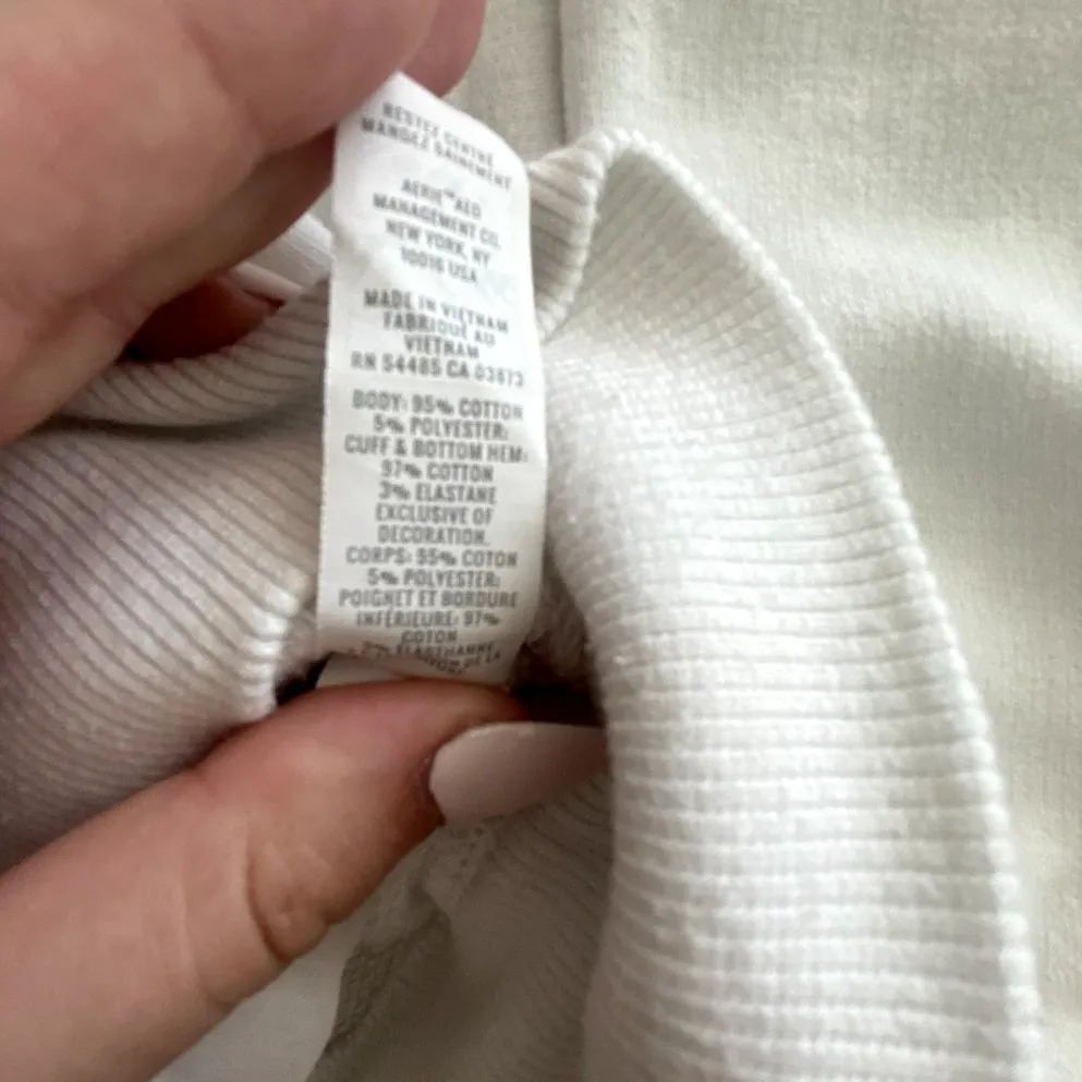 Offline by Aerie Throw-Back Corset Cropped 1/4 Zip White Size Medium - Image 6