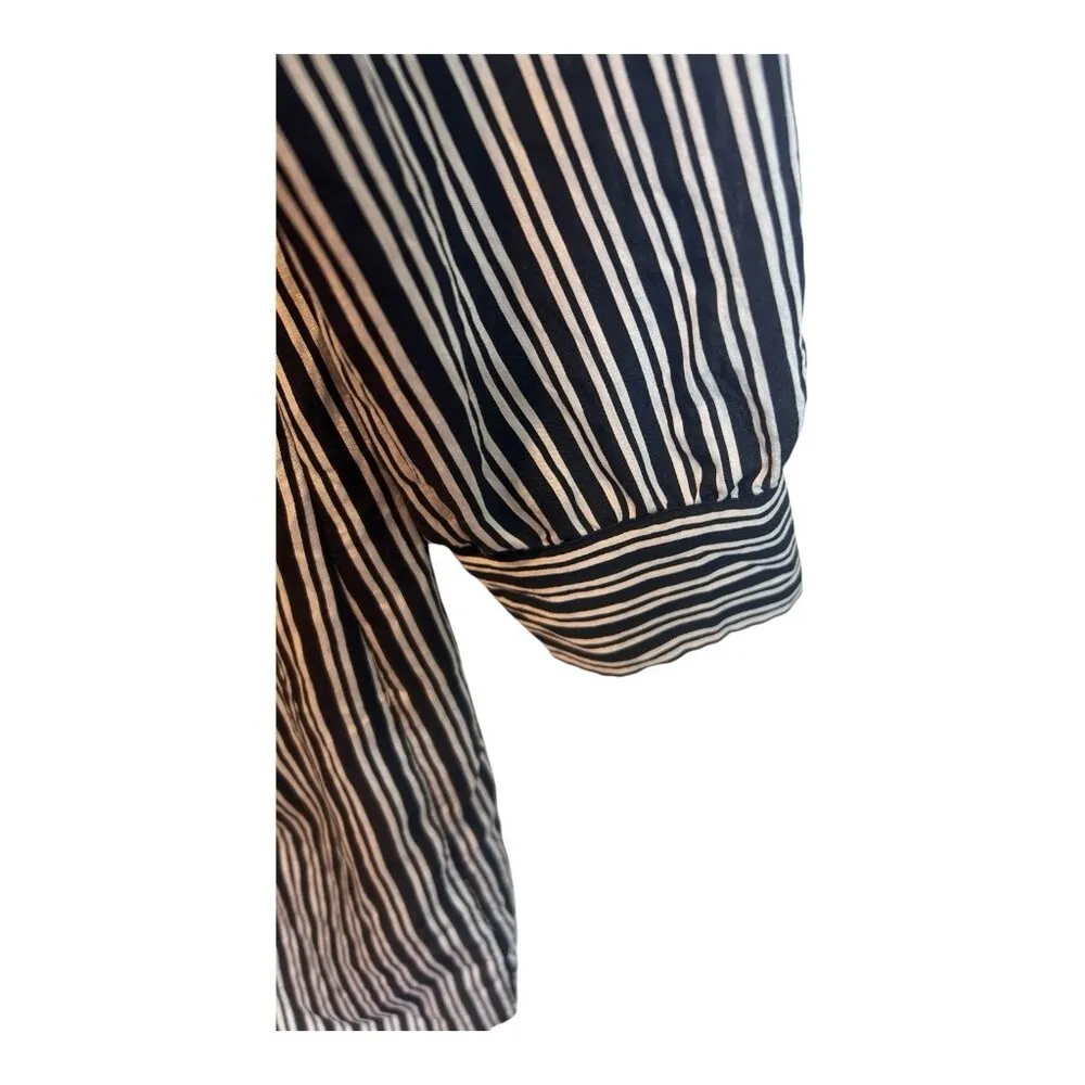 MICHAEL Michael Kors Graphic Halo Stripes Dress Size 12 Midnight Blue MR481NZBHK - Image 3