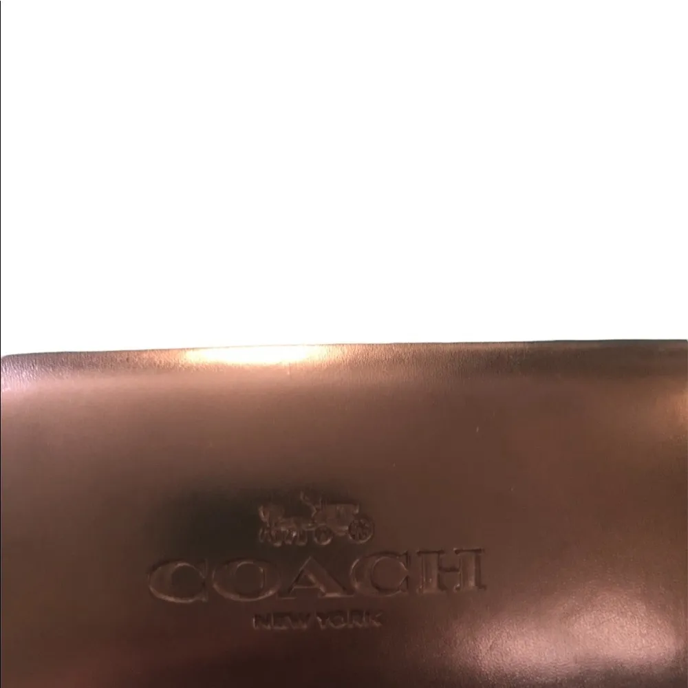 Coach Sunglass/Eyeglass Case Black Leather Velvet Lined 6.5X2.5 Summer Eyewear - Image 3