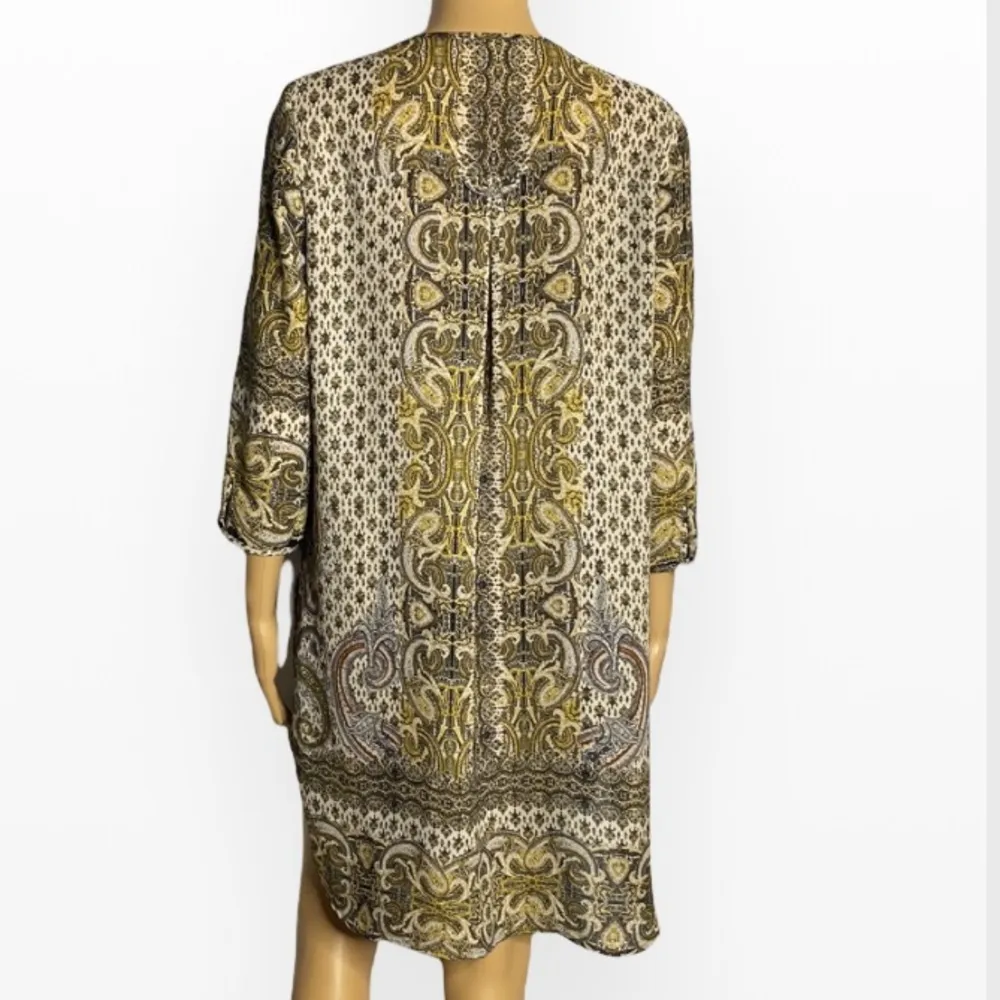 Fig and Flowers Floral Tunic Sz M Gold Size M - Image 5