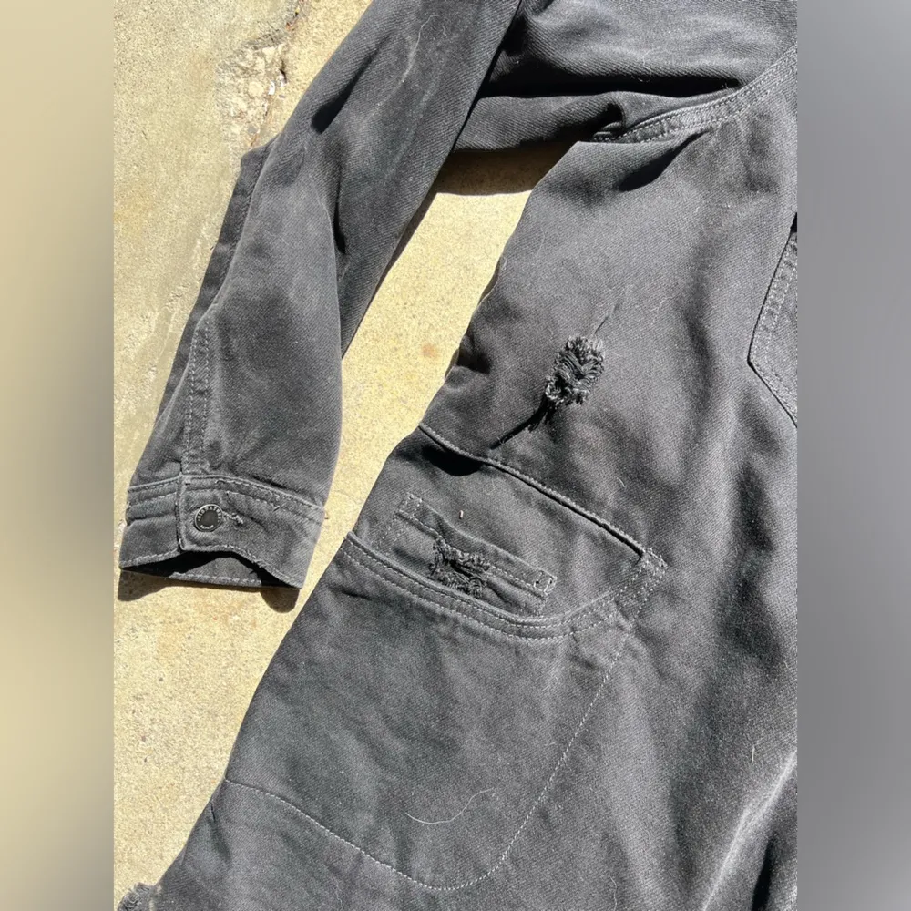 Kancan Black Distressed Denim Jacket Size XL - Image 3