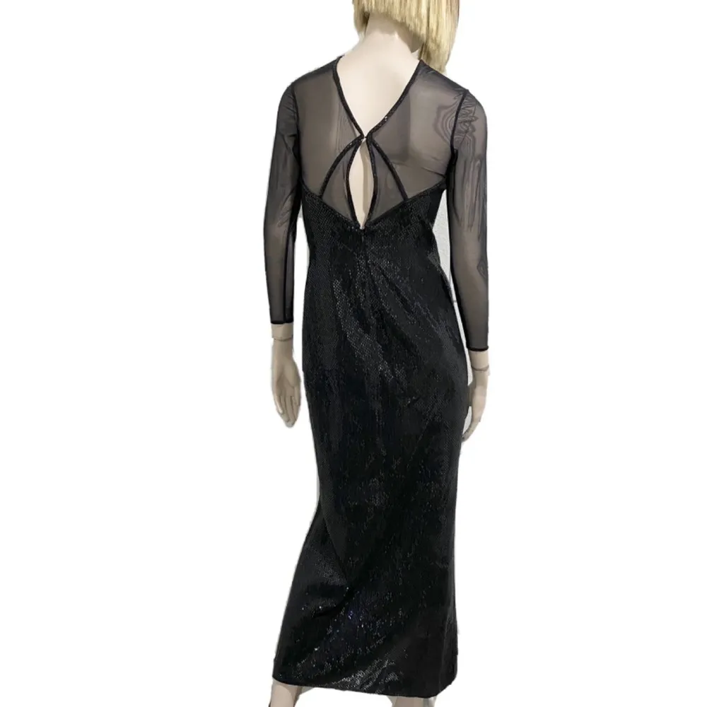 Vintage ST.  JOHN Couture Black Knit Formal Long Evening Dress Size 2 - Image 2