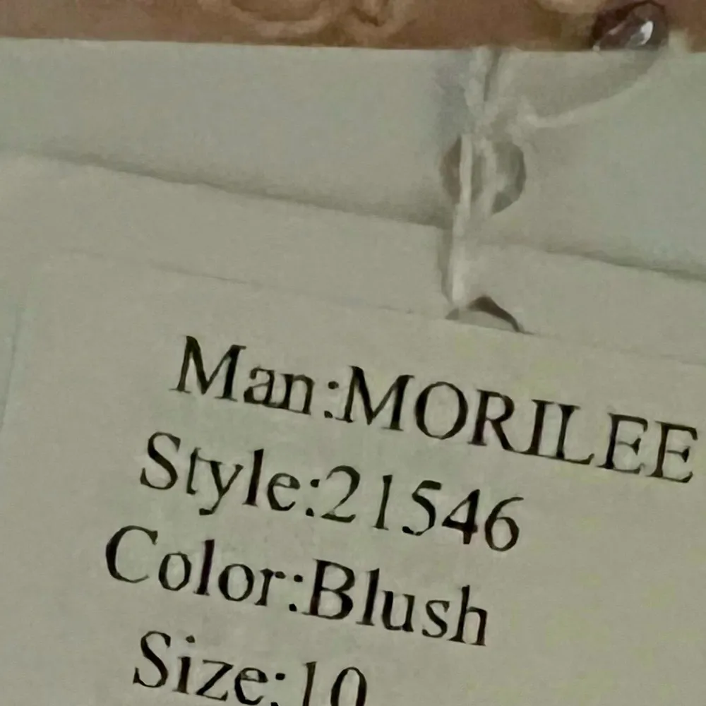 Mori Lee Blush Gown Lace & Sequin Maxi Open-Back Dress Pink Size 10 New w/Tag - Image 14