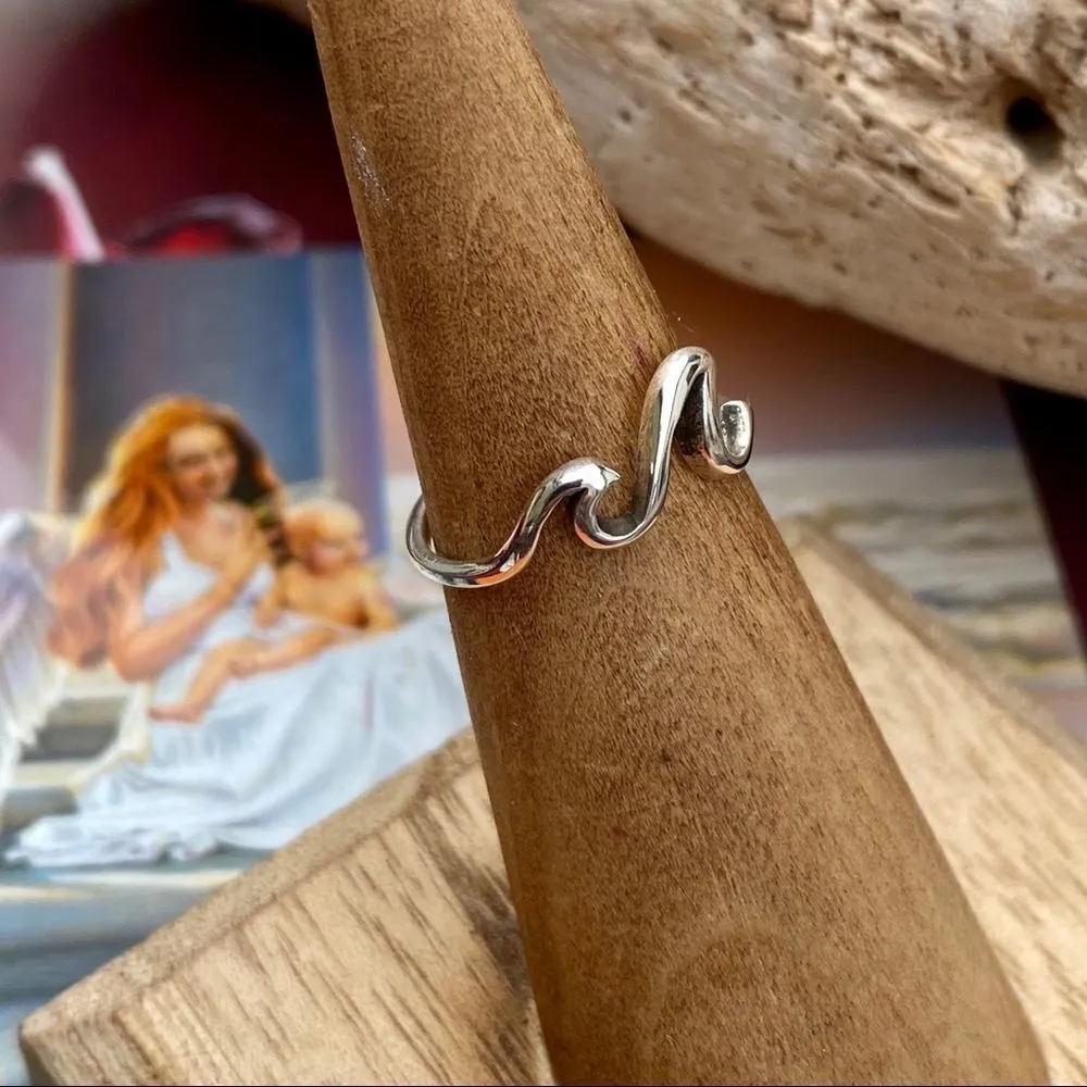 Double Wave Toe/Midi Ring Sterling Silver Silver - Image 2