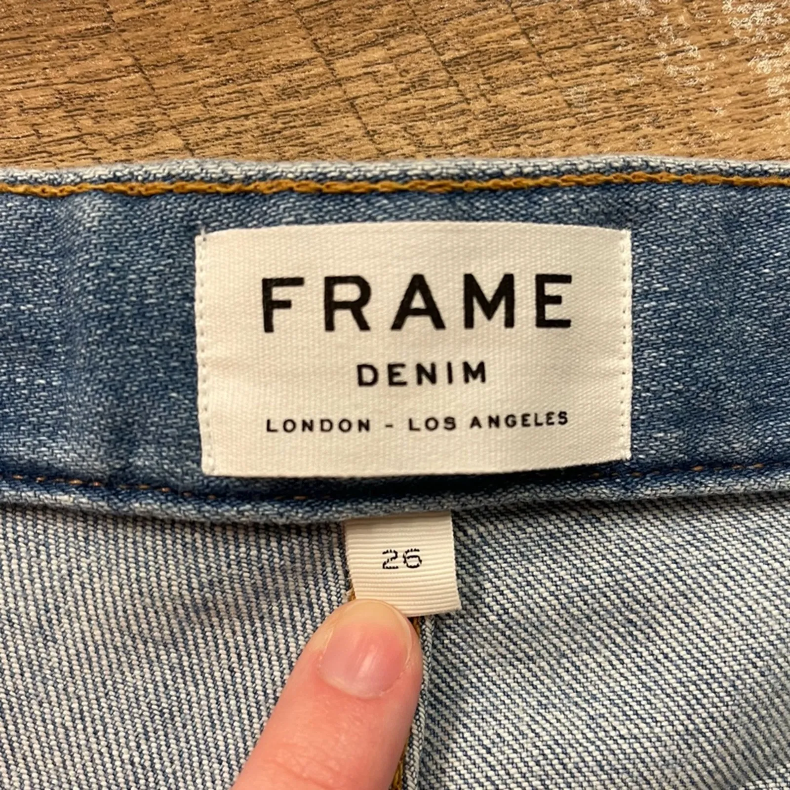 NWT FRAME Le Cutoff Denim Shorts in Hannington Tie Waist Size 26 Jean Shorts - Image 7