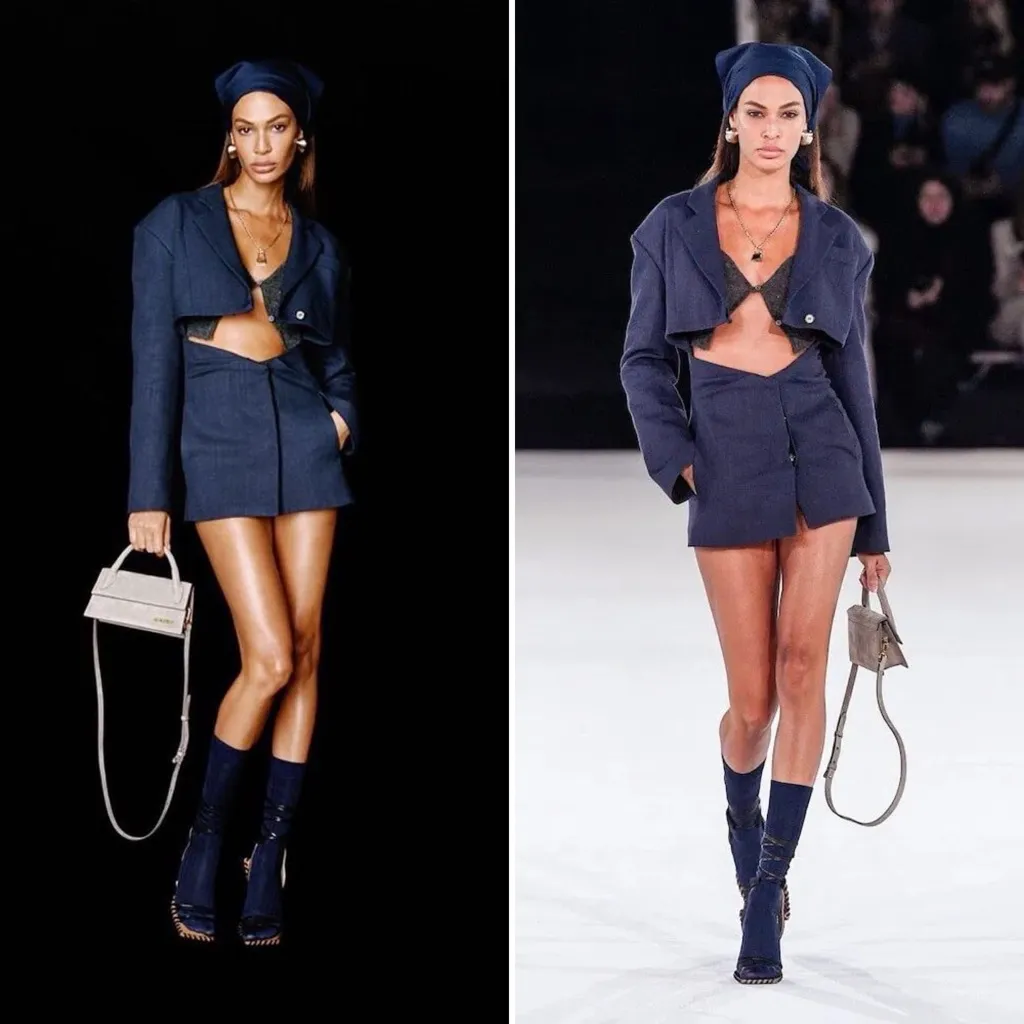 NWT JACQUEMUS Arles Mini Cutout Blazer Dress Linen Dark Blue Size 34 (2 US) - Image 2