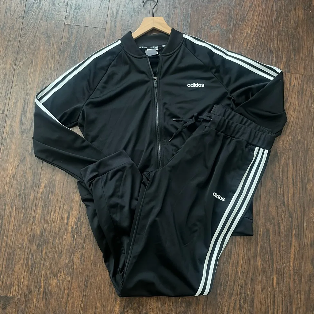 Adidas  Essentials Tricot Track Jacket and pants tracksuit set black XL - Image 6