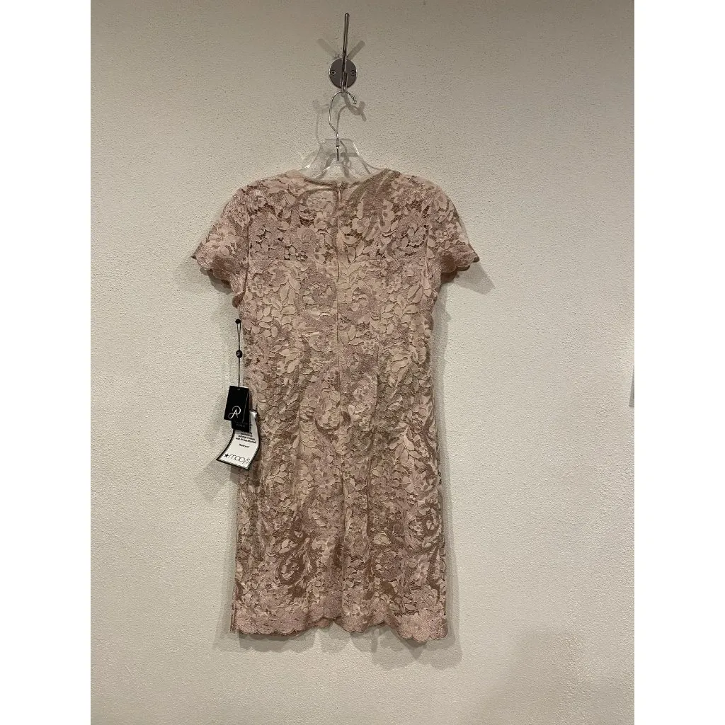 Adrianna Papell Dress Womens 2 Lace A Line Shift Cocktail Formal Joyful Blush - Image 4