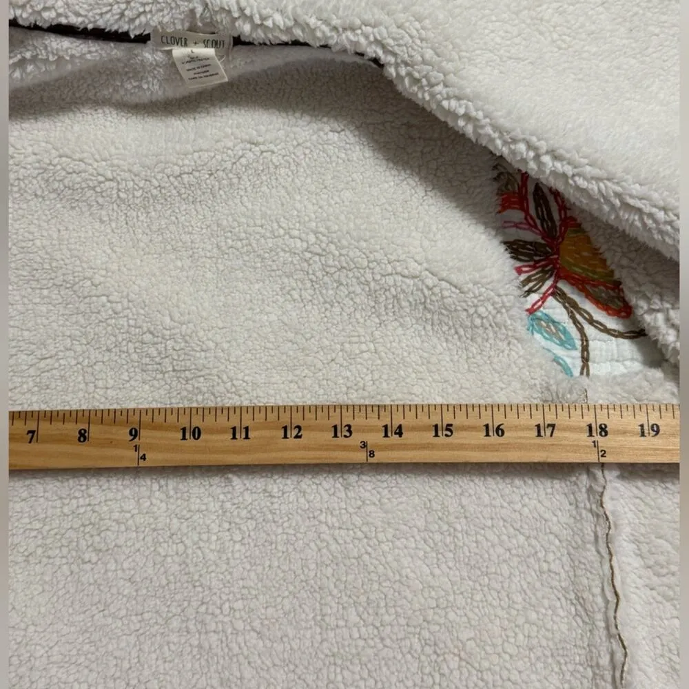 CLOVER + SCOUT women's size large faux fur sleeveless suede brown and tan flaw - Image 5