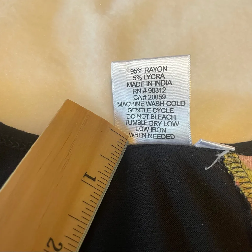 Parsley & Sage Artsy Patchwork Stripe Boho Jersey Dress Women’s Size Medium Black - Image 10