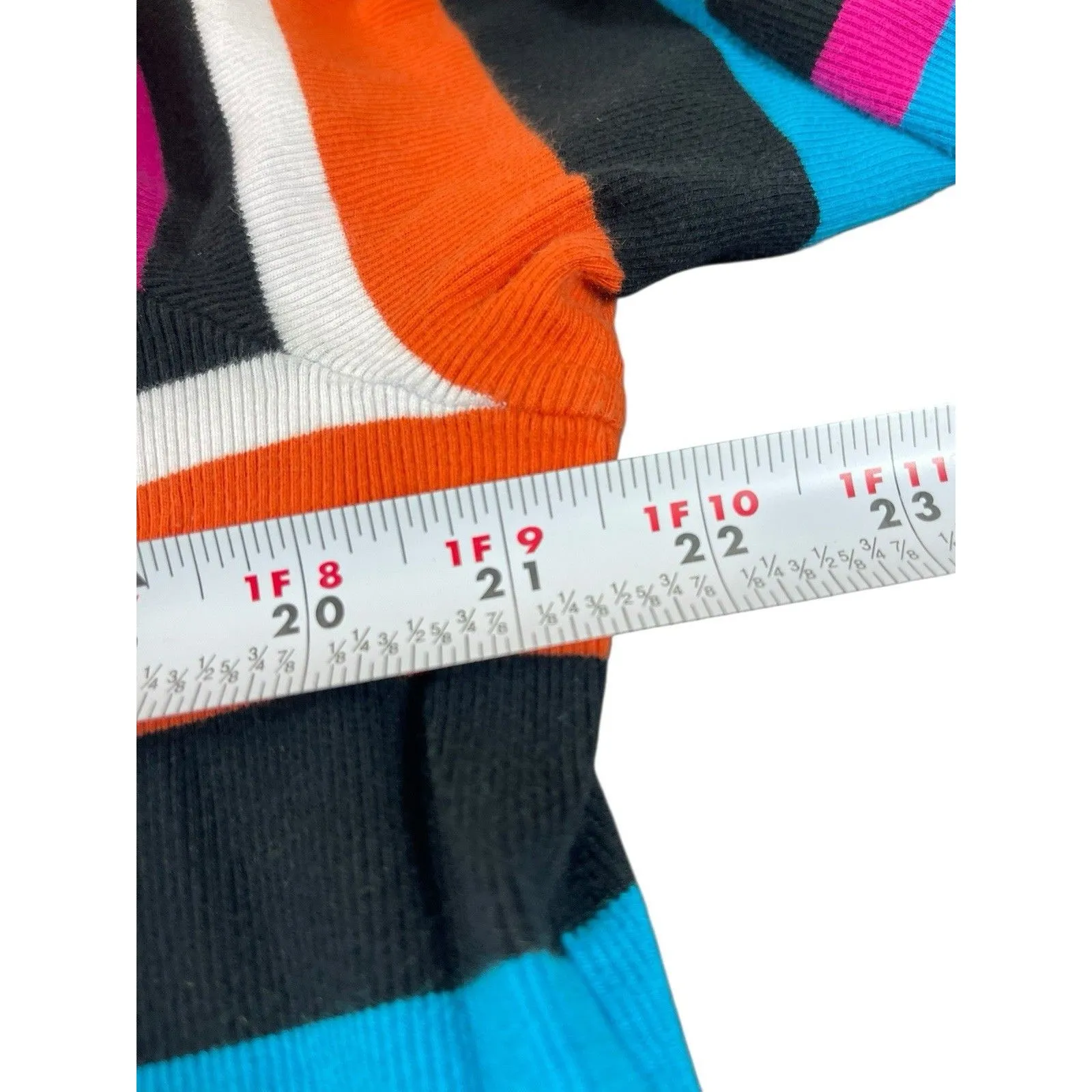 Lauren Ralph Lauren Women’s 3X Stripe Cotton Ribbed Knit Top Button Shoulder - Image 9