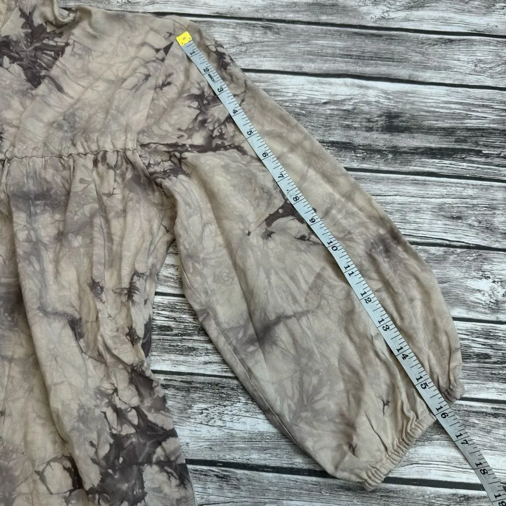 Versona Women's Tie Dye 3/4 Sleeve Blouse XL Extra Large Beige Tan Light Brown - Image 12