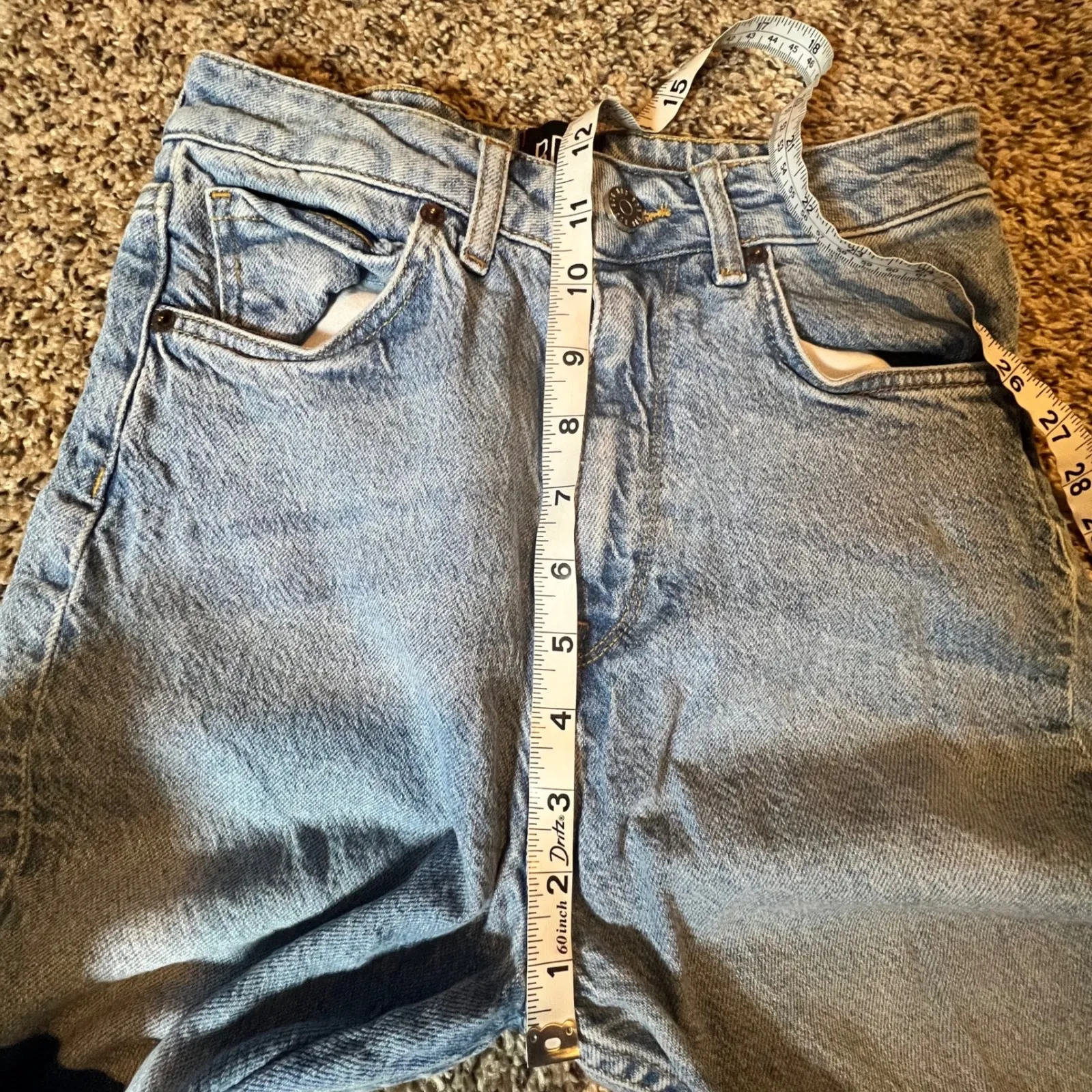 BDG Urban Outfitters High Rise Skinny Jean Light Wash Distressed Hem Size 26 Blue - Image 4