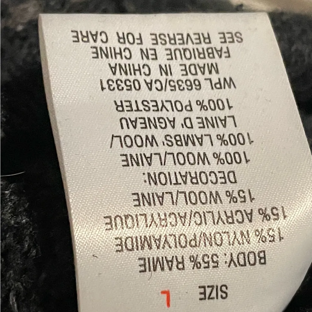 Woolrich Charcoal Gray Knit Sweater L - Image 3