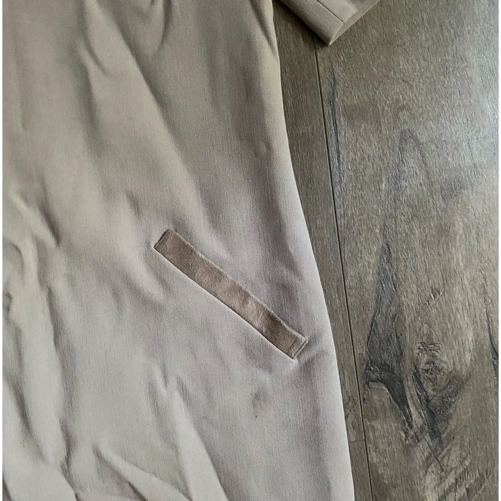 NWT Ralph Lauren Black Label Suede Wool Dress Taupe 6 - Image 3