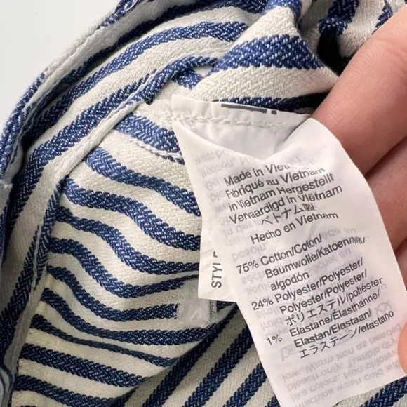 NWT Madewell Emmett‎ Wide-Leg Crop Pants in Herringbone Railroad Stripe Size 36P - Image 9