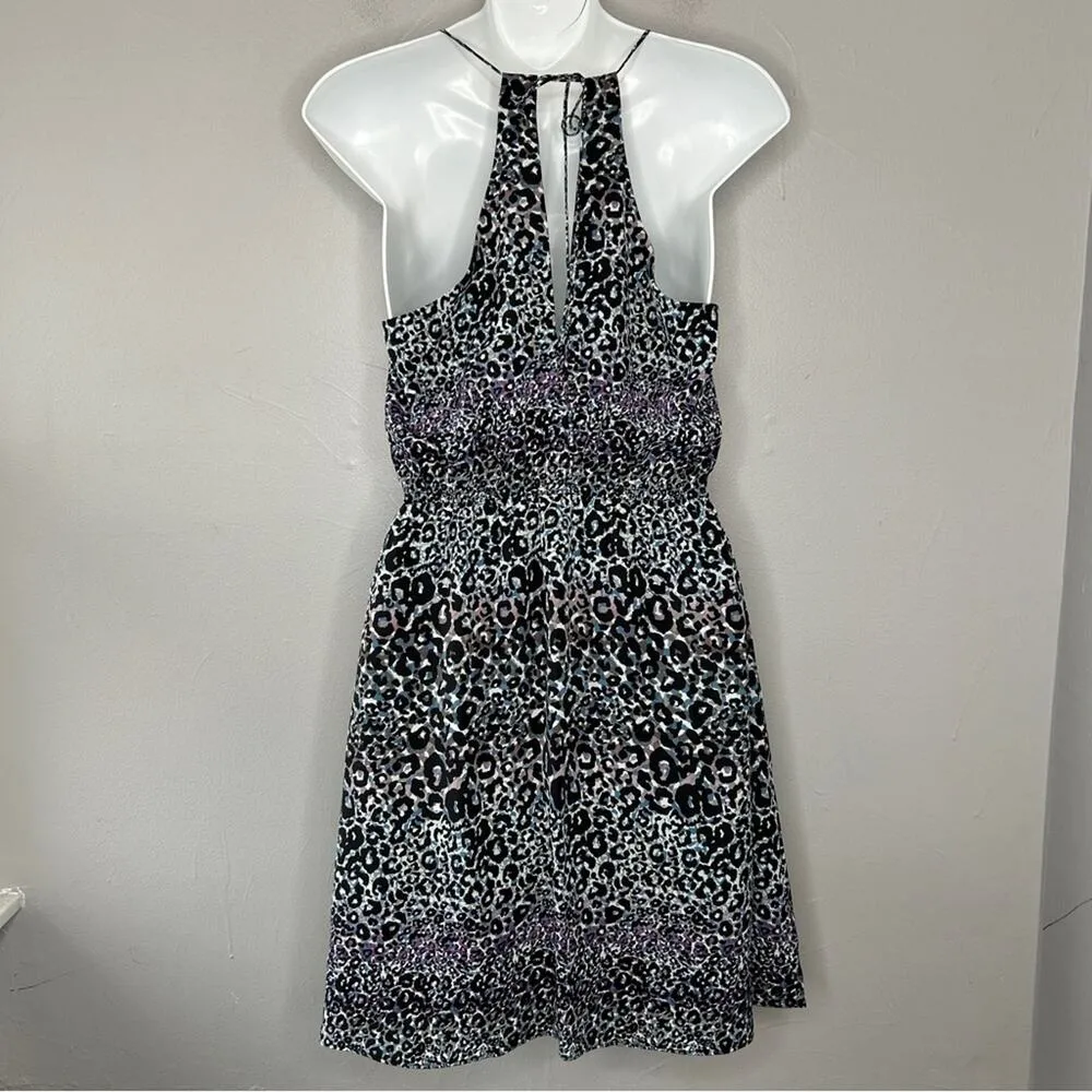 BCBGENERATION Mini Dress Womens Size XS Leopard Print Animal Ruffle Colorful - Image 6