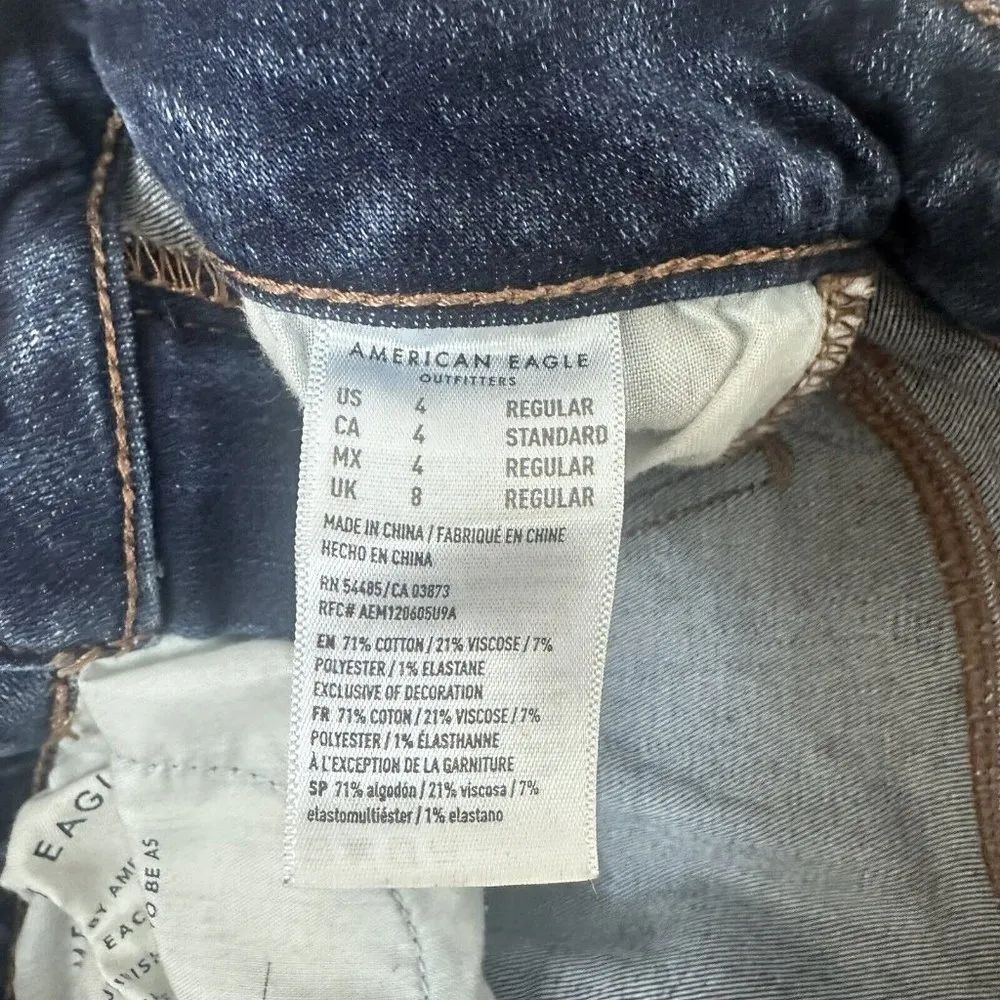 American Eagle Jeans Women 4 Blue Jegging Crop Next Level Stretch Denim - Image 5