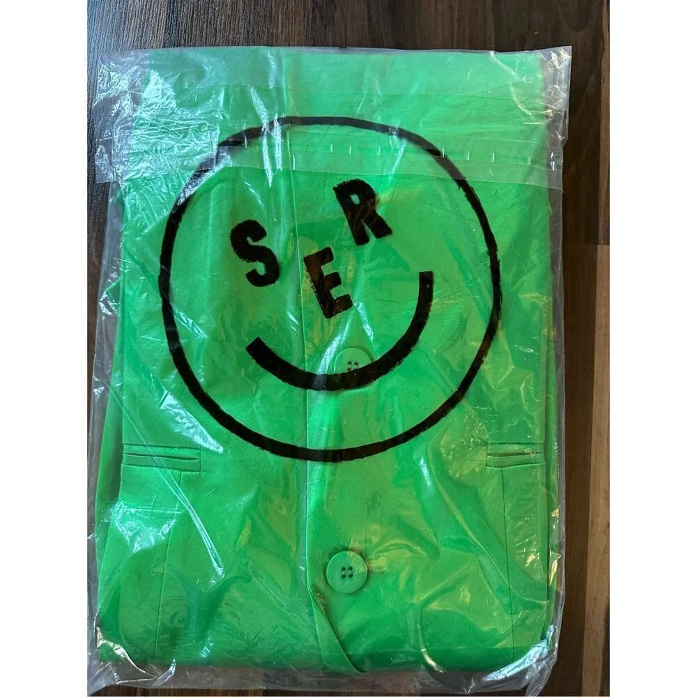 Retrofete SER.O.YA Motlee Silk Blazer in Kelly Green - Image 7