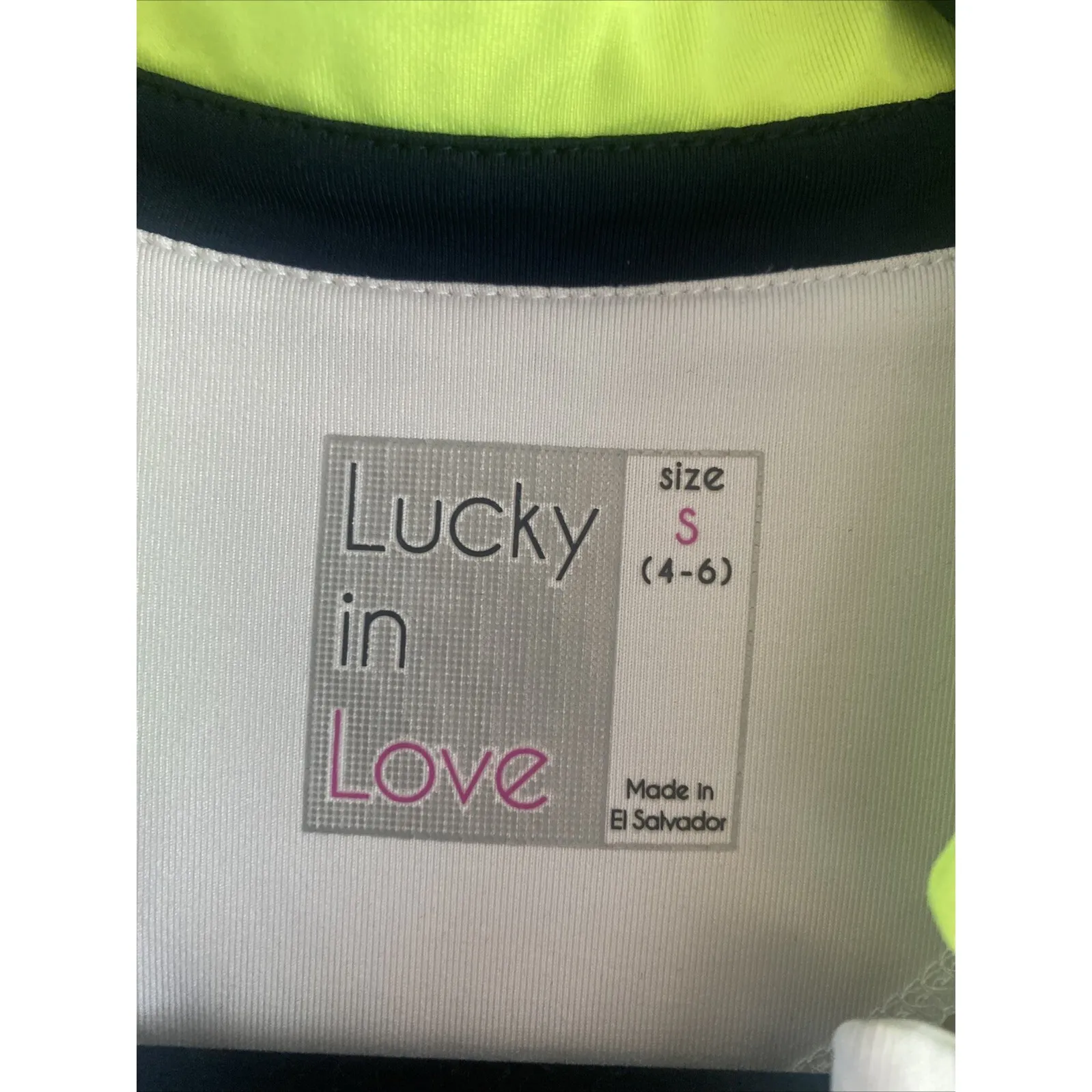 Lucky In Love Small‎ Neon Accent Sleeveless Top V Neck Athletic Tennis - Image 3