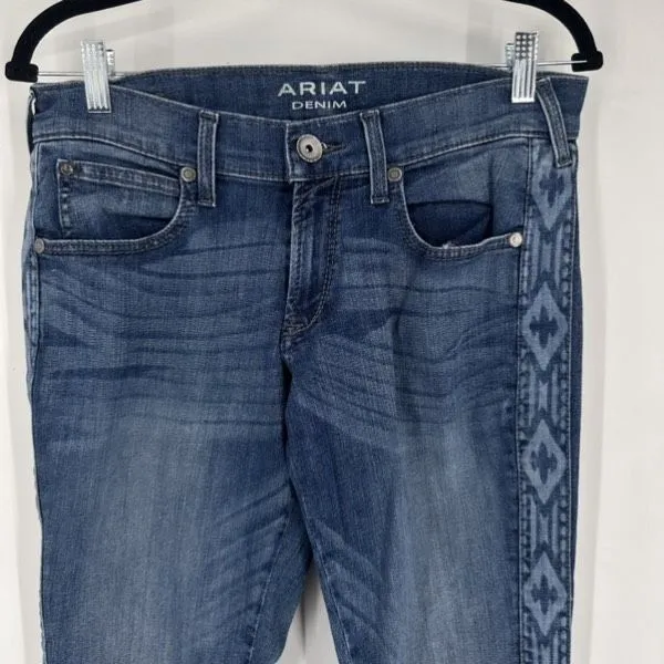 Ariat Women’s Boyfriend Jeans Size 27 Embroidered Ethereal Raw Hem‎ Stretch - Image 4
