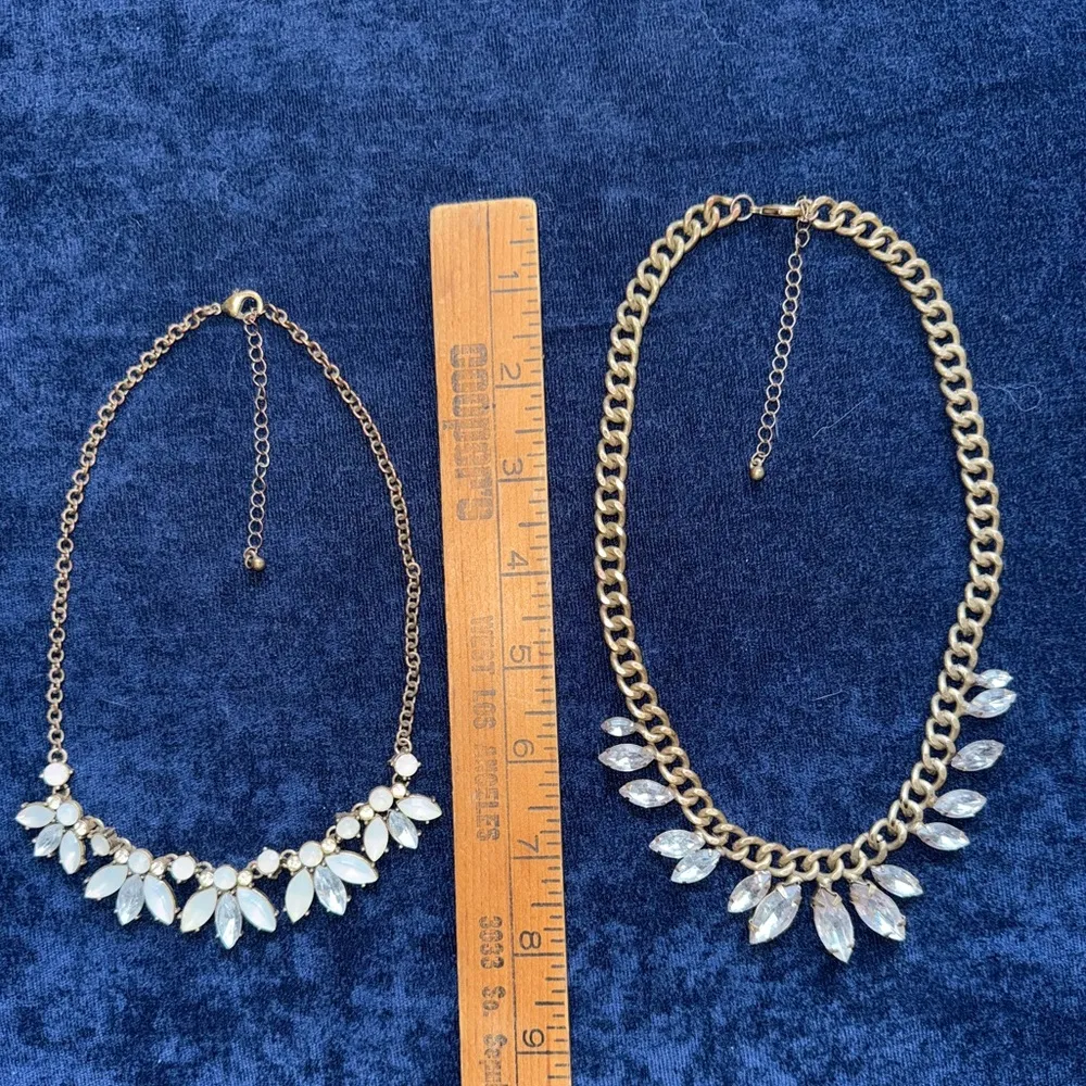 Set of two chunky rhinestone choker necklaces Gold - Image 10