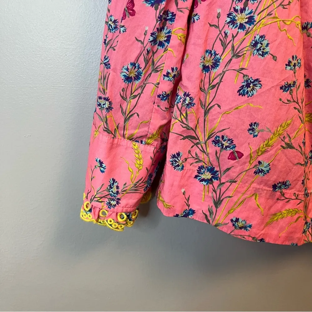 J Crew Poplin Ruffle Blouse in Pink Liberty Wheat Bouquet Floral Print Sz XS EUC - Image 8