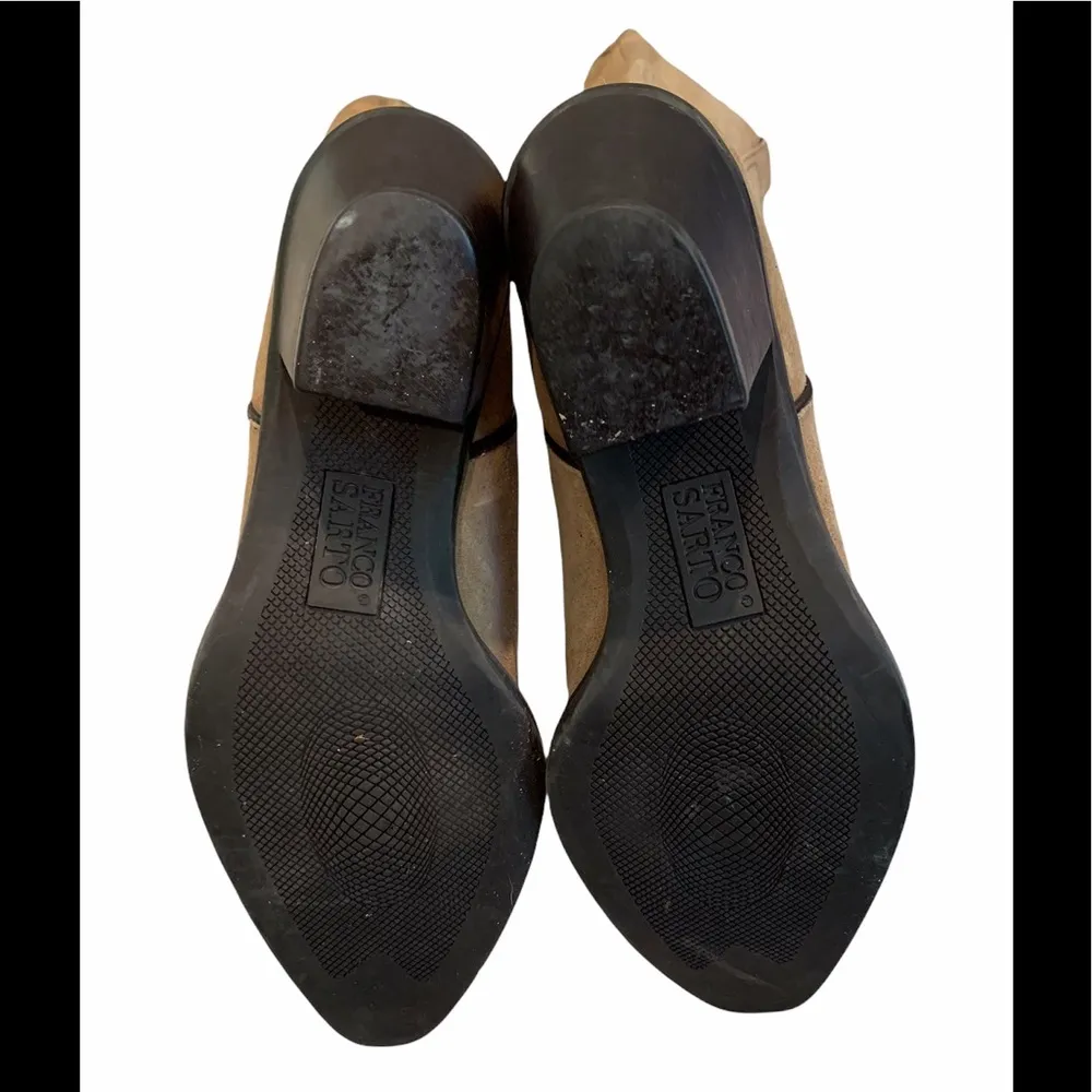 Franco Sarto Brown Suede Leather Pull On Pointy Toe Cowboy Boot - Image 12