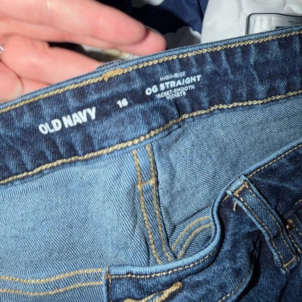 Old Navy Dark Blue Straight Leg Jeans - Image 3