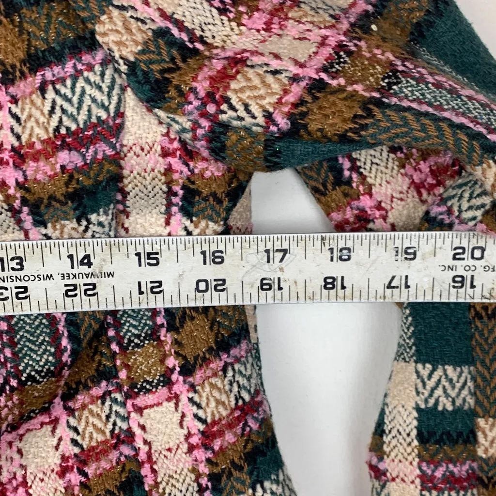 Fate size small blazer tweed Green Pink Textured Jacket plaid double breasted - Image 6