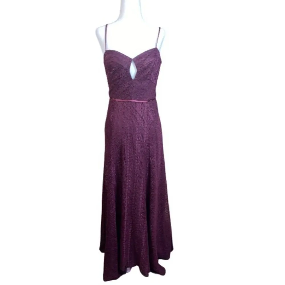 Jill Jill Stuart Eliza Lace Slip Gown Cutout Front in Purple 2 long maxi dress - Image 6