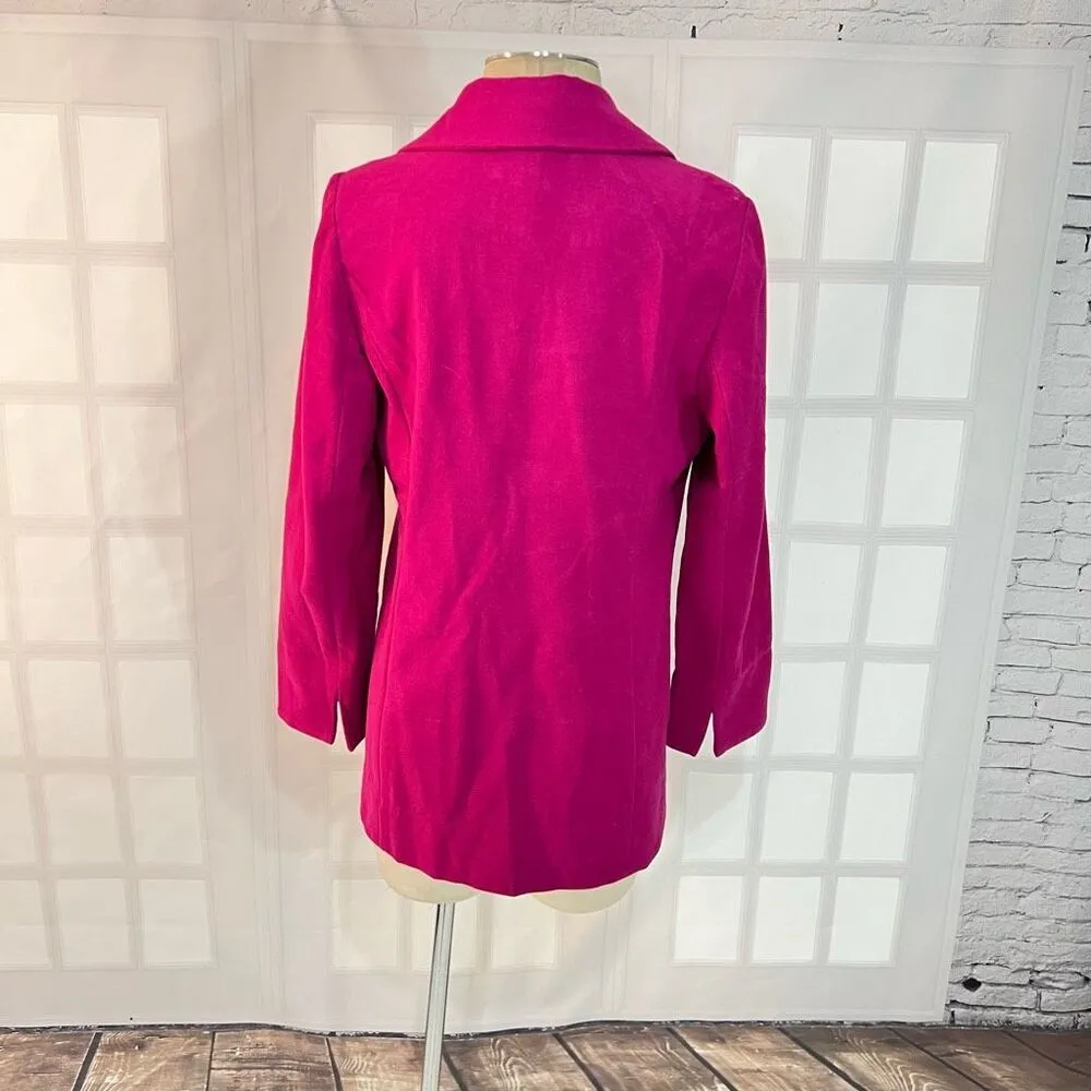 Chico's Hot Pink One Button Notch Lapel Micro Fiber Blazer Jacket Size 0 - Image 5