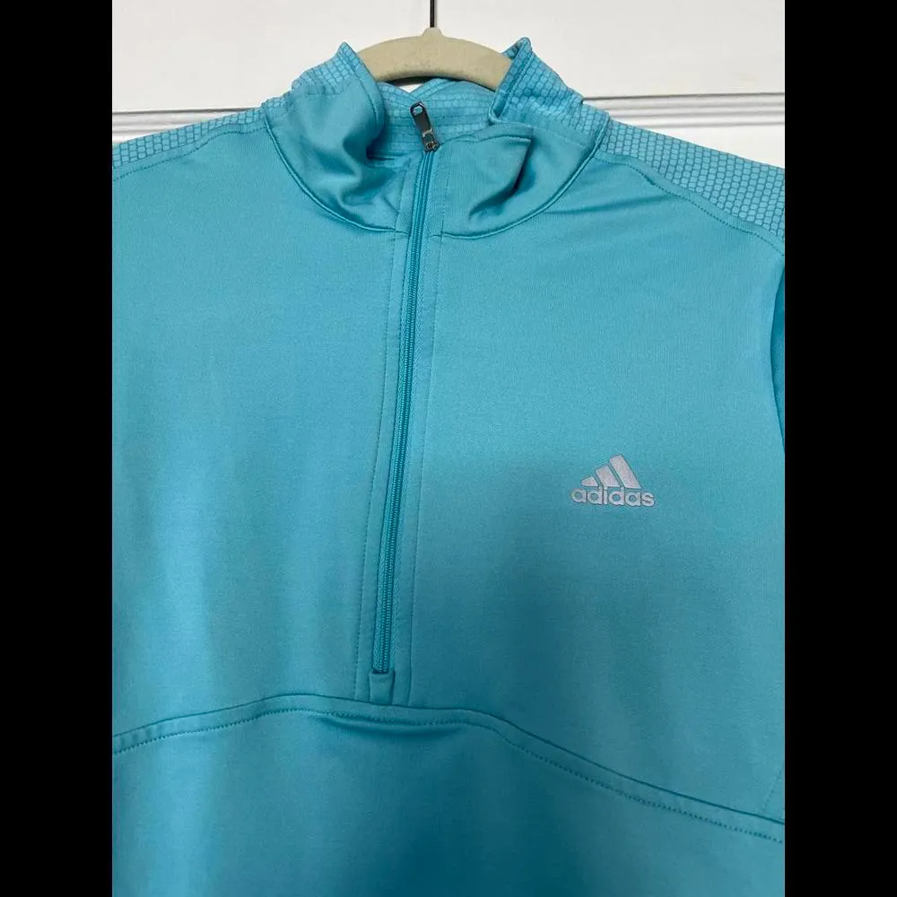 Adidas Light Blue Half-Zip Performance Top Size Large - Image 4
