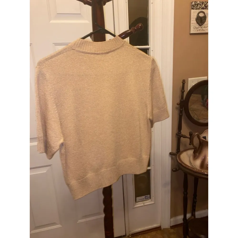 Women's St. John Basics Gold Knit Top Size P - Image 4