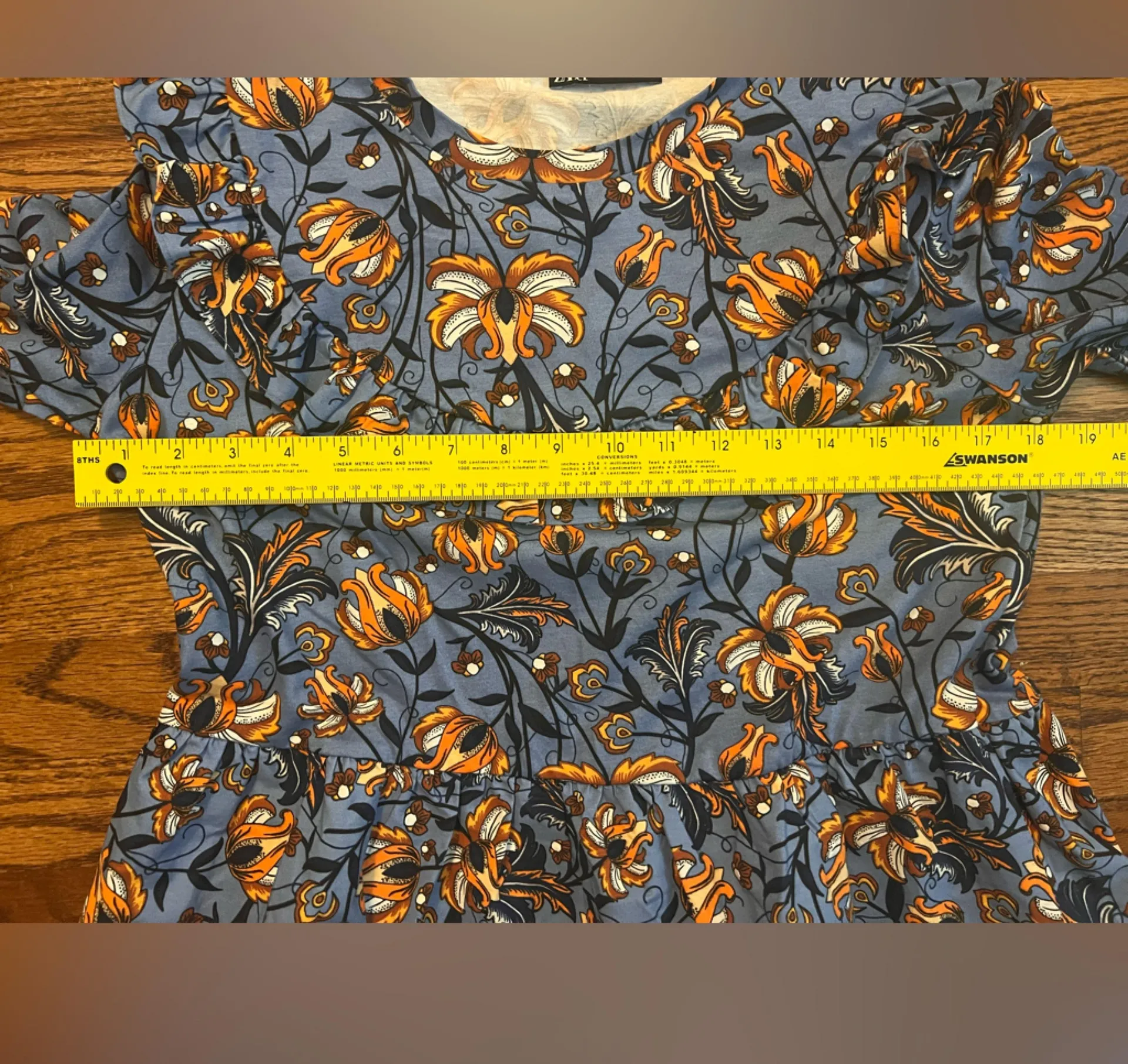 Zara Women's Blue Floral Ruffle Peplum Blouse - Image 7