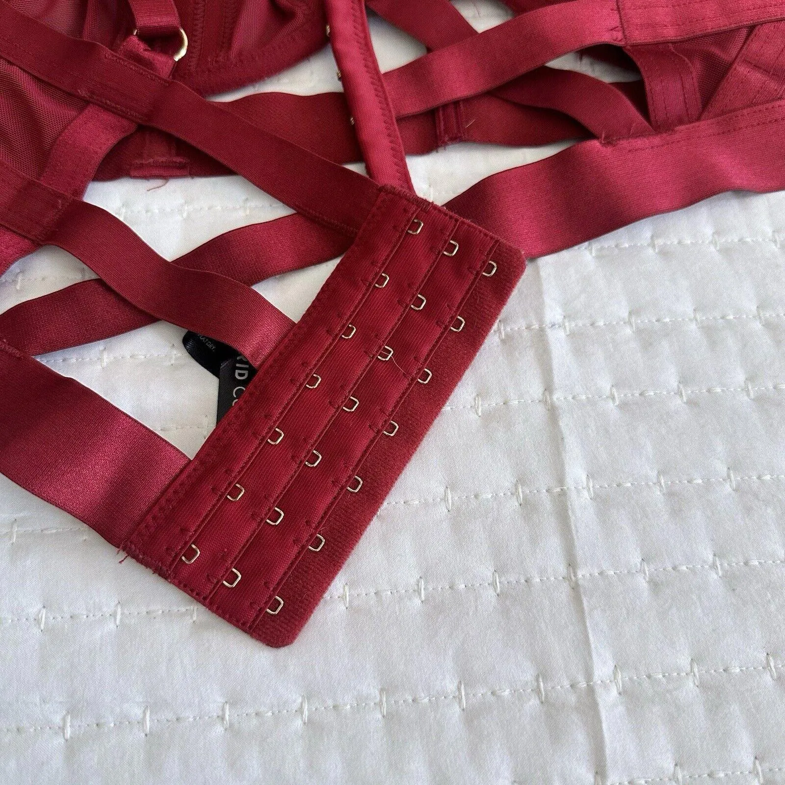 Torrid Curve Plus Size 4 Red Overt Strappy Mesh Bra Longline Bralette - Image 10