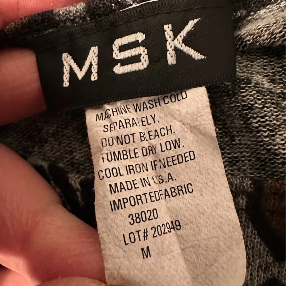 MSK Gray Leopard Print Midi Dolman Sleeve Dress Size Medium Animal Print - Image 2