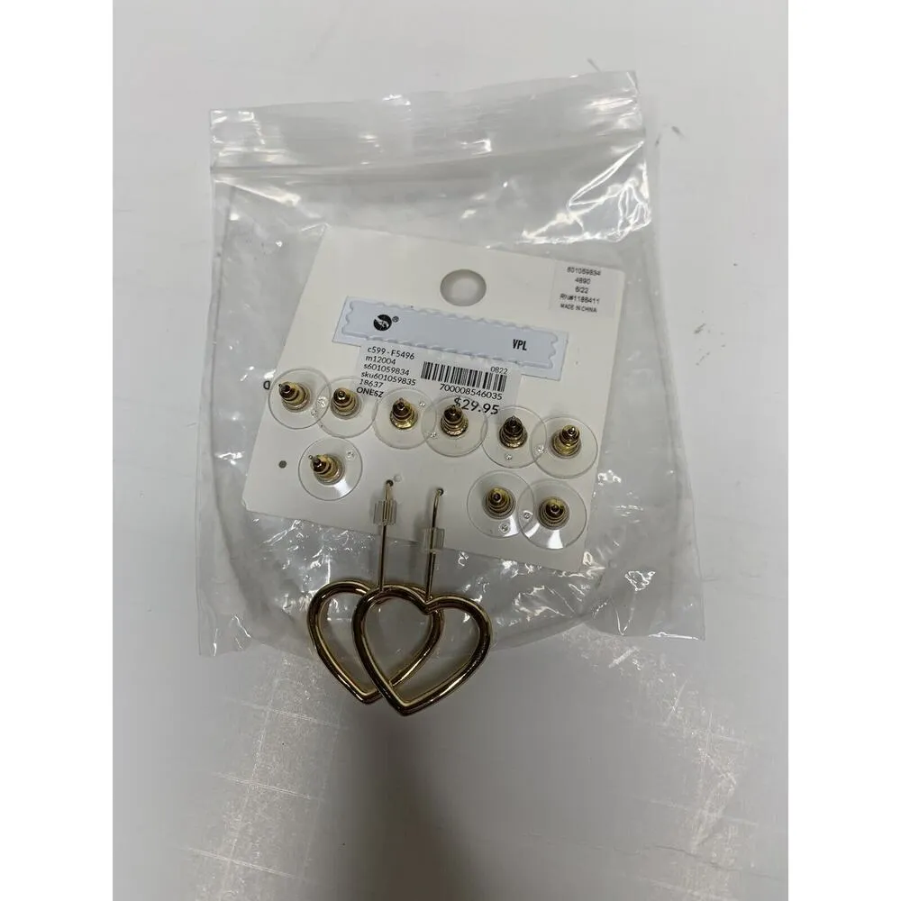 Lane Bryant Earrings Set Dangle Hearts Flowers Gold Plated 5 Pairs NEW - Image 3