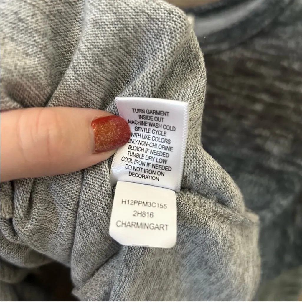 Farmers Market Peplum Sweater Stripe Ombré Fall Winter Romantic Long Sleeve Blue Size L - Image 4