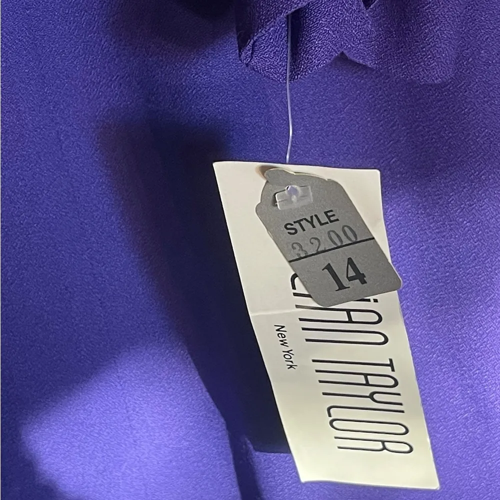 NWT Vintage Julian Taylor Elegant Purple Dress Size 14 - Image 8