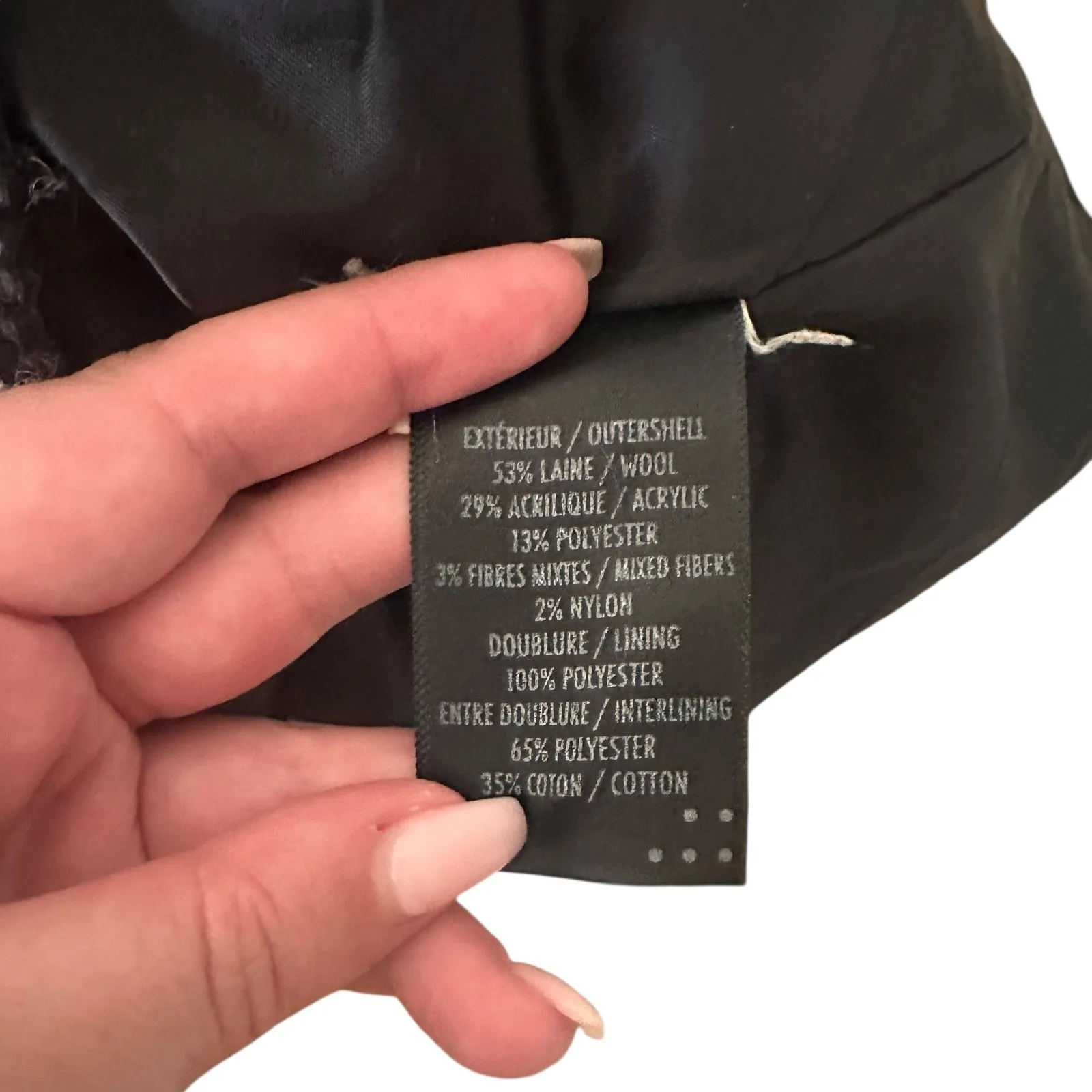 SOIA & KYO Jovita Wool Blend Asymmetrical Zip Trench Coat Dark Gray Medium - Image 6