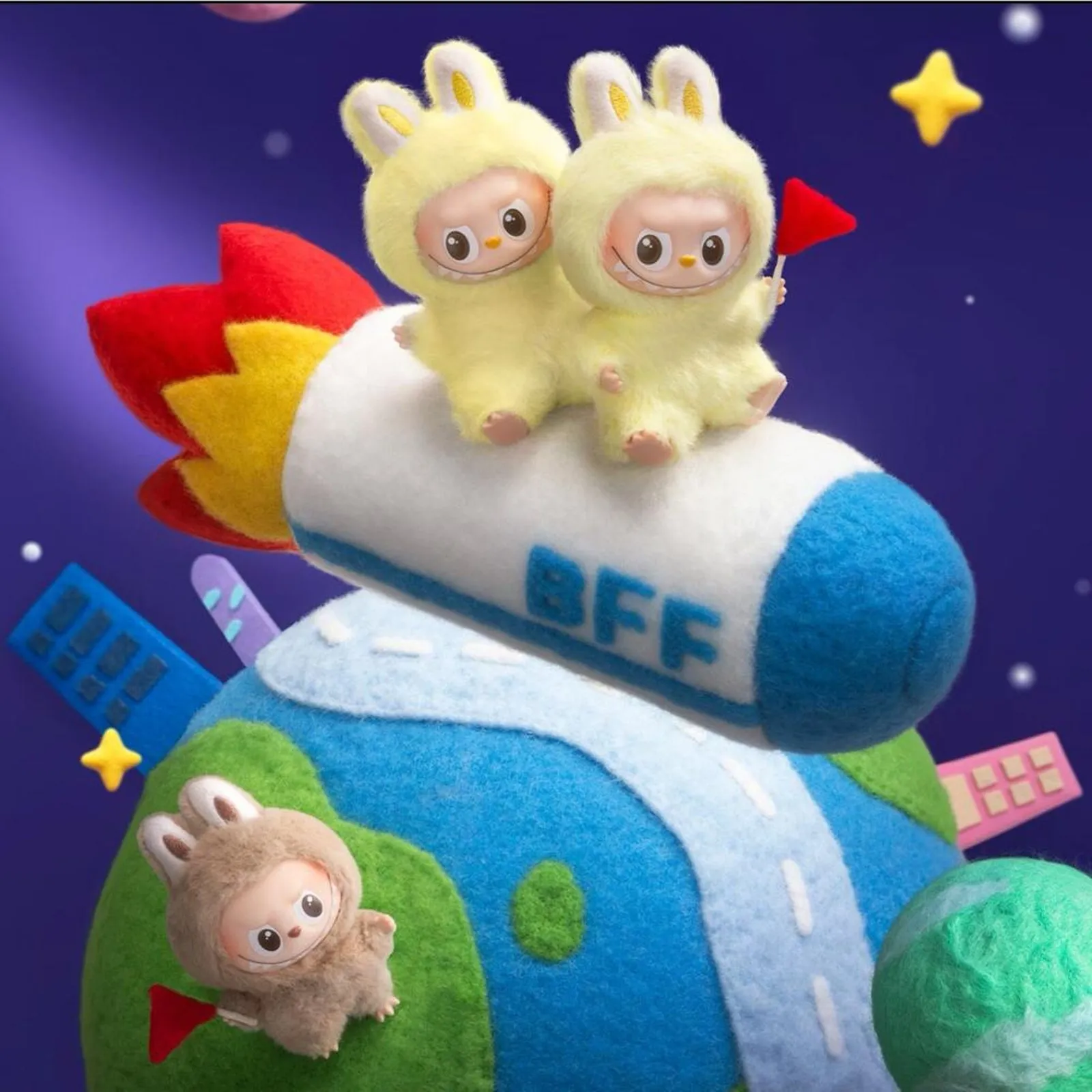 Pop Mart Pin For Love Plush Pendant Letter D Light Blue – Open Box - Image 8